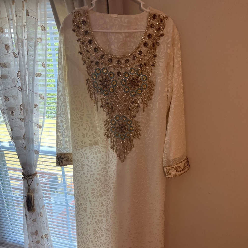 Cream color evening wear